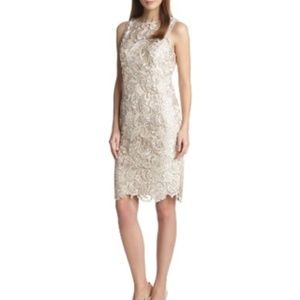 Adrianna Papell Lace Sheath Dress Champagne